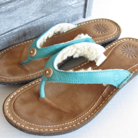 shearling lined flip flops